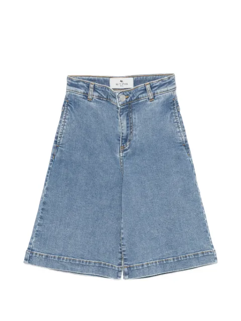 ETRO KIDS pantalones vaqueros cortos con bordado Pegaso