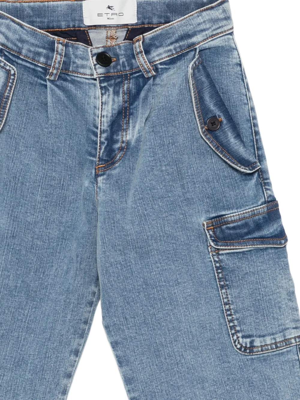ETRO KIDS elasticated-cuff cargo pants Blauw
