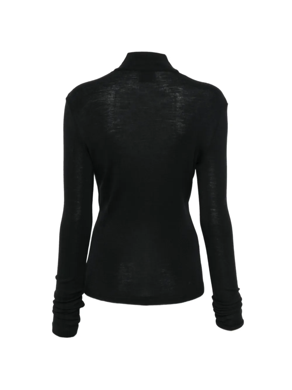Alysi turtle-neck button-up sweatshirt Zwart
