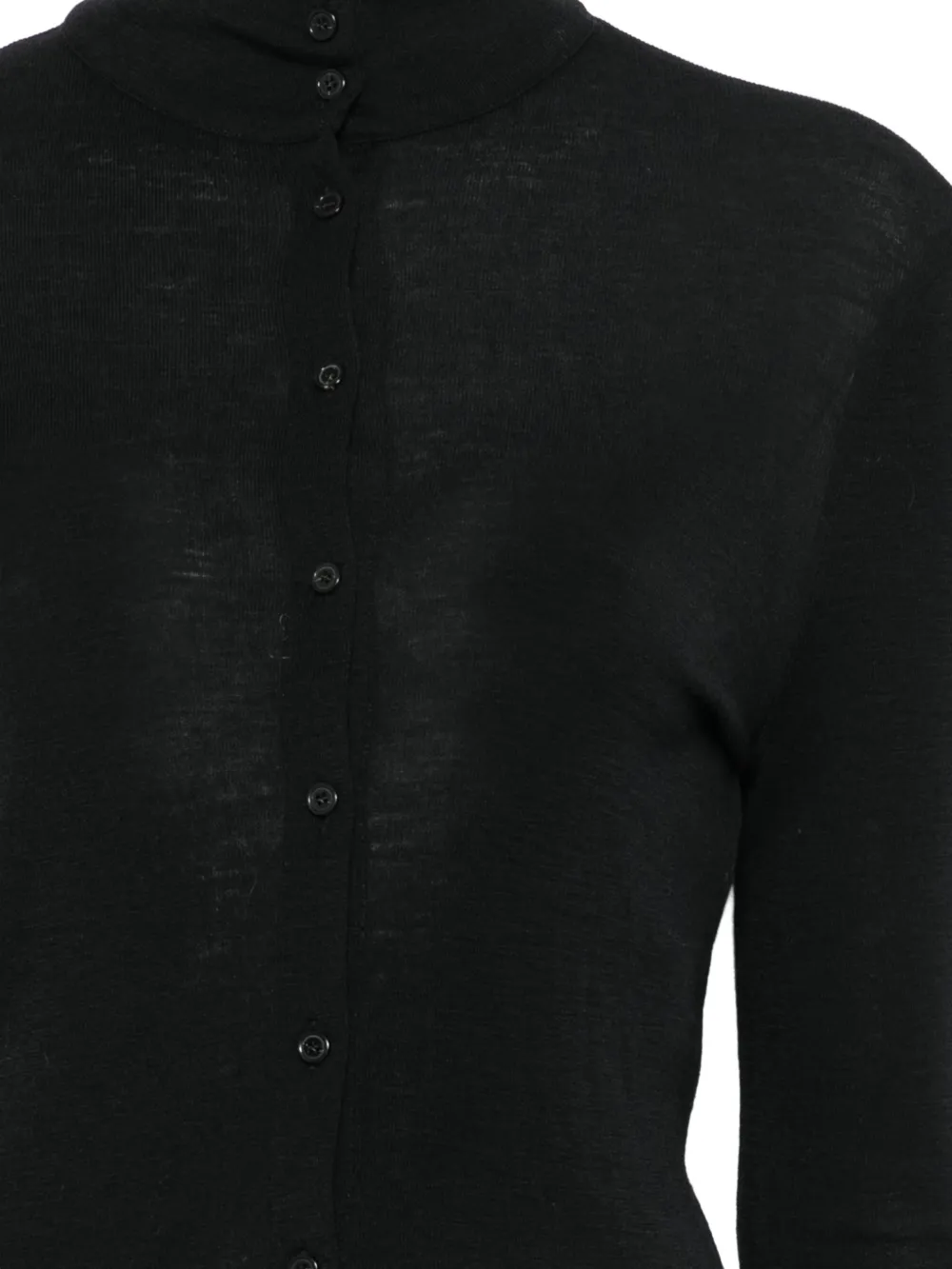 Alysi turtle-neck button-up sweatshirt Zwart