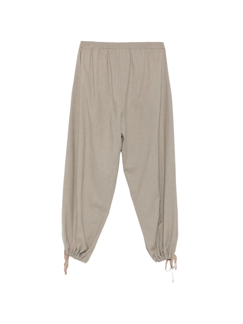 Alysi Broek met elastische taille en trekkoordmanchetten Beige