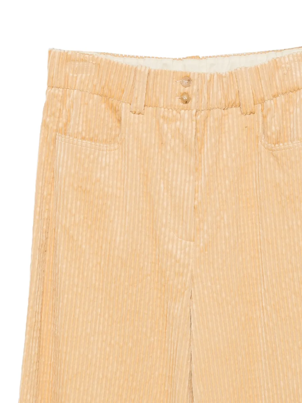 Alysi Ribfluwelen broek met wijde pijpen Geel
