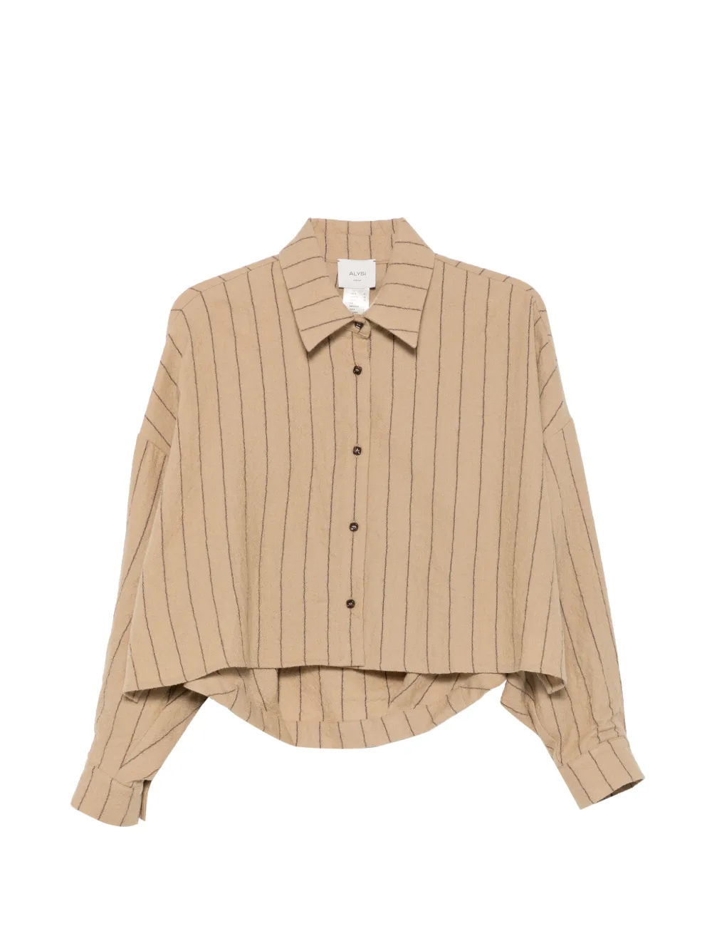 Alysi Pinstripe-pattern Cropped Shirt In Neutrals
