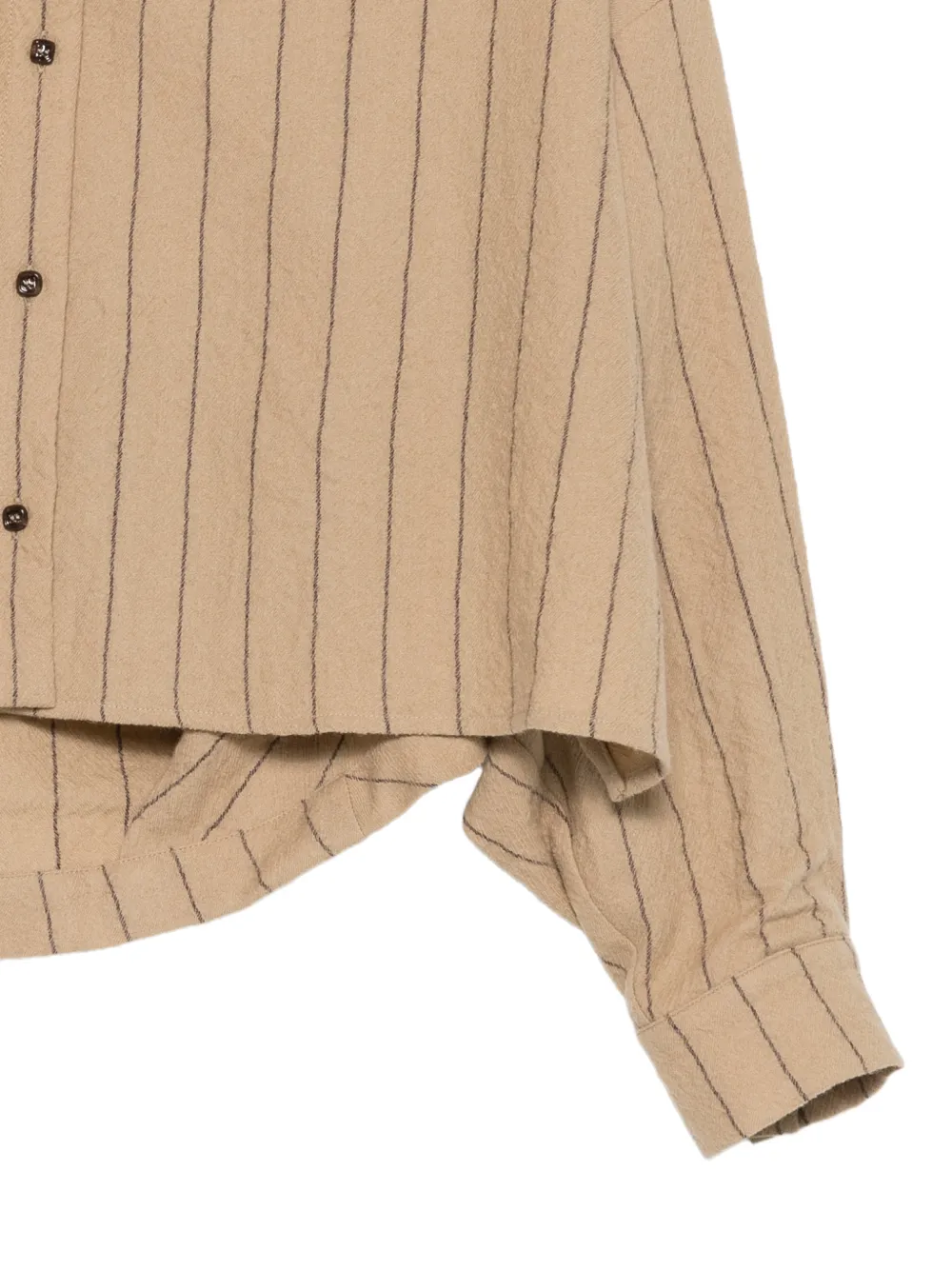 Alysi Cropped blouse met krijtstreep Beige