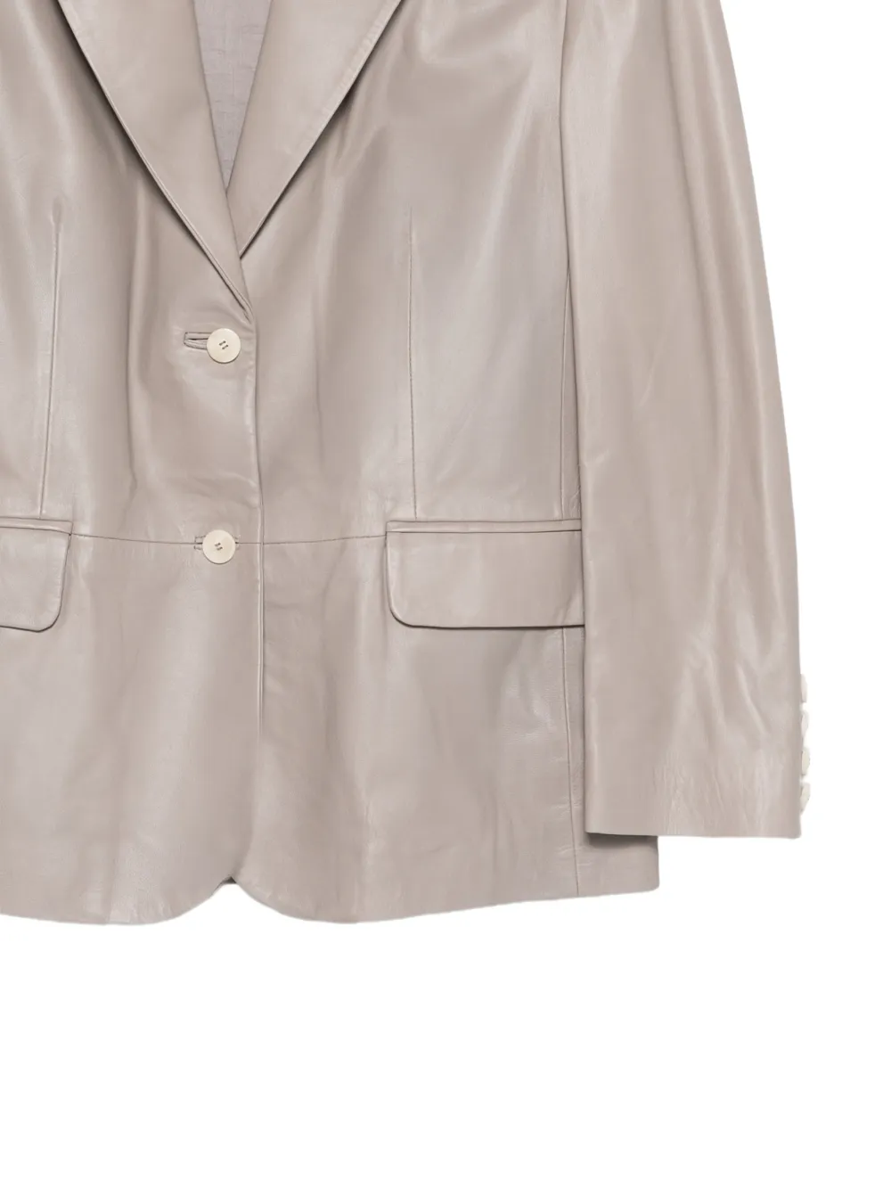 Alysi Zachte leren blazer Grijs