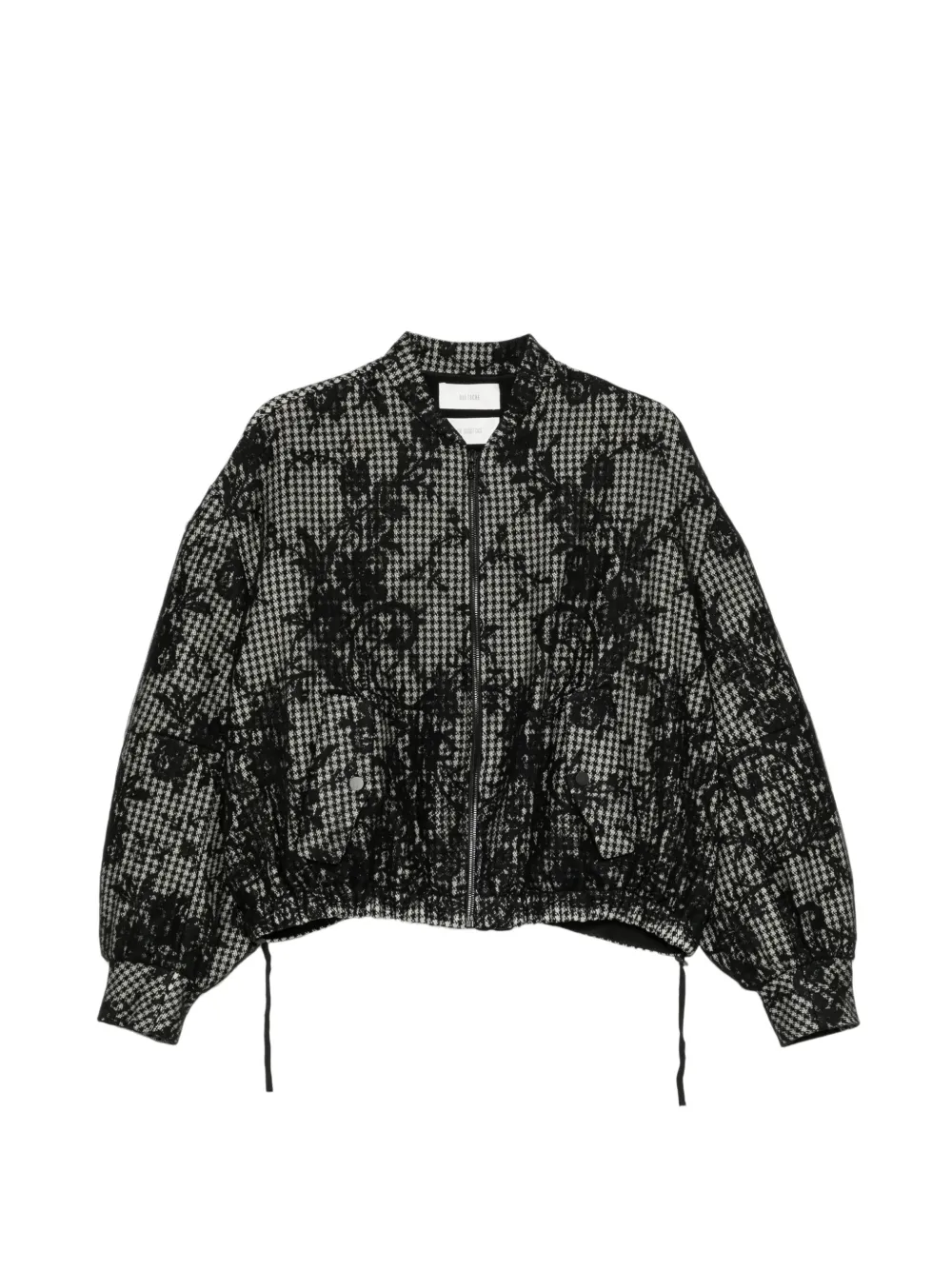 Quetsche houndstooth-pattern floral-print jacket