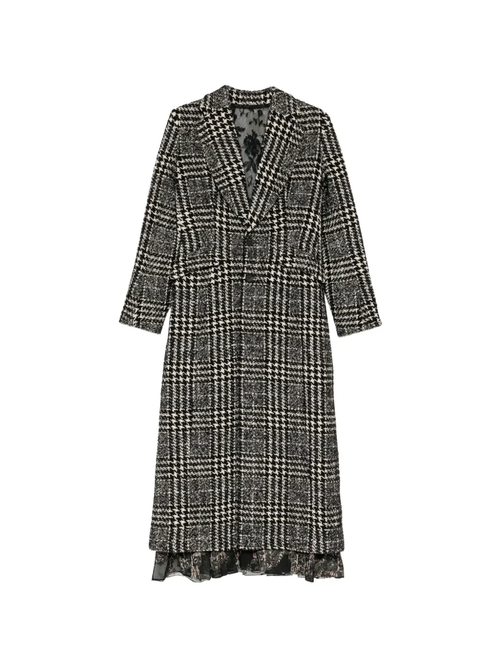 Quetsche Prince of Wales check layered coat