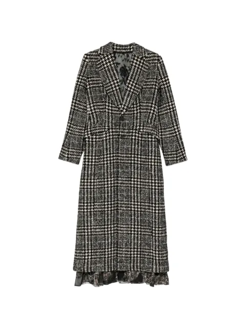Quetsche Prince of Wales check layered coat