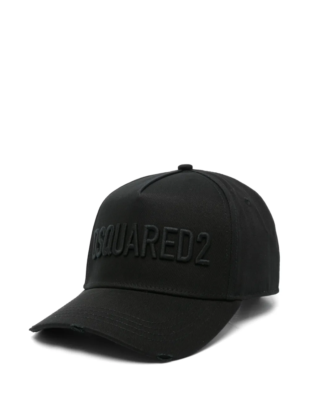 DSQUARED2 logo-embroidered distressed baseball cap - Nero