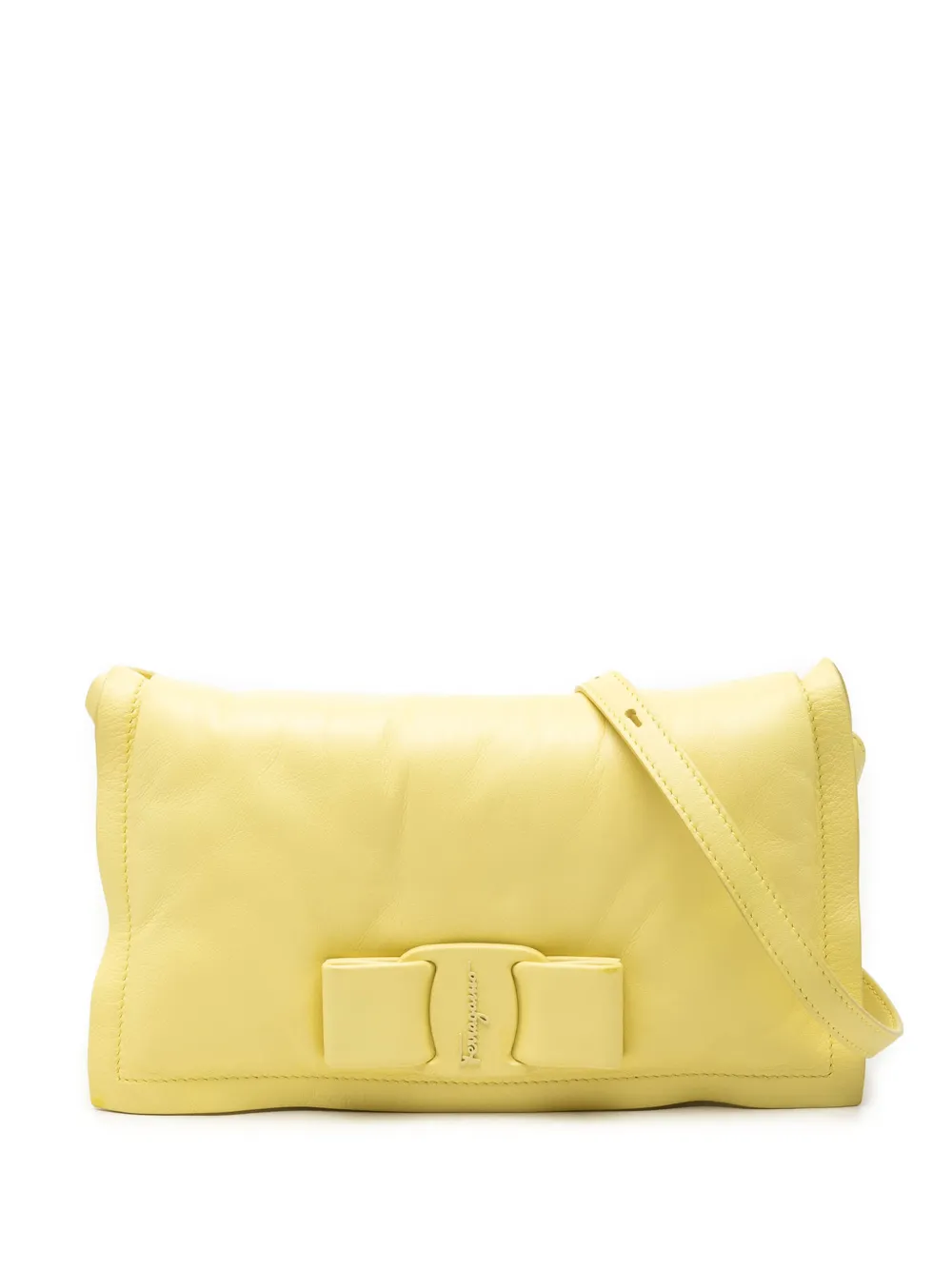 Ferragamo Pre-Owned 2020 Padded Leather Viva Bow crossbody bag - Giallo