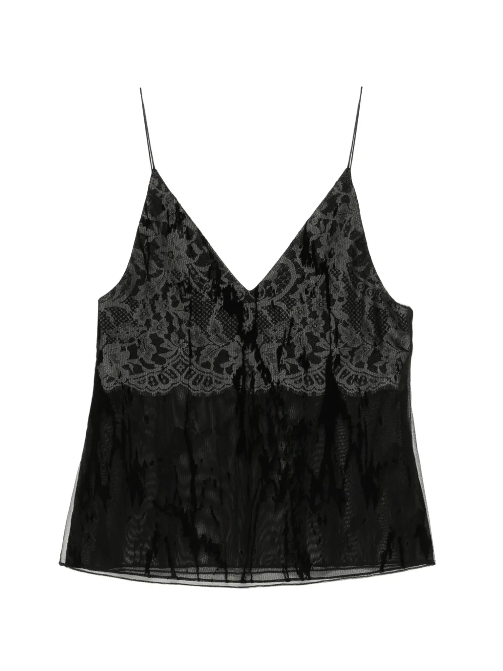 Quetsche lace-overlay camisole top