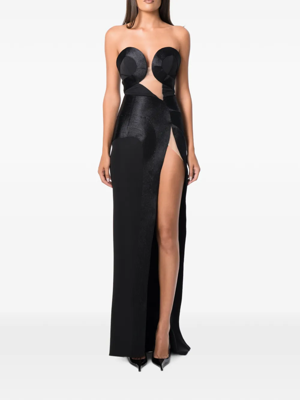 NORINA ST Misha strapless panelled maxi dress - Schwarz