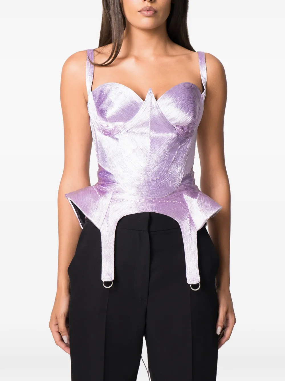 NORINA ST Kaly lace-up corset top - Viola