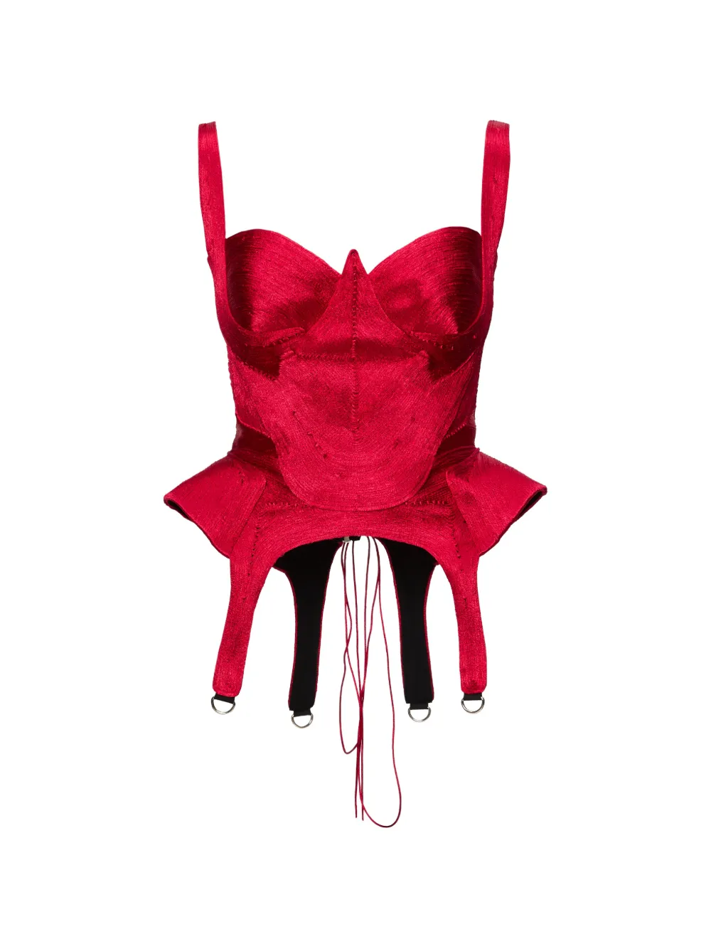 NORINA ST Kaly lace-up corset top - Rosso