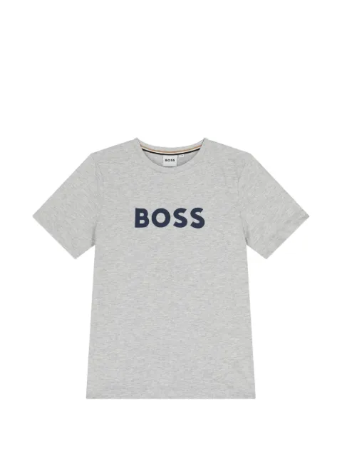 BOSS Kidswear camiseta de algodón con logo estampado