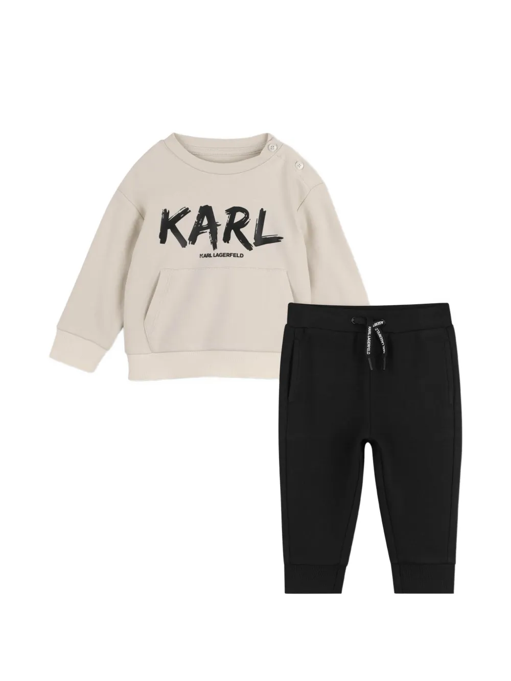 Karl Lagerfeld Kids Tuta sportiva con stampa - Toni neutri