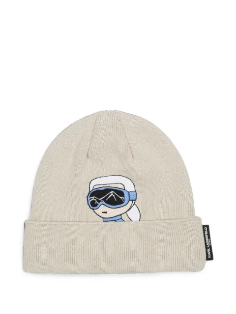 Karl Lagerfeld Kids Ikonik Karl graphic-patch beanie hat