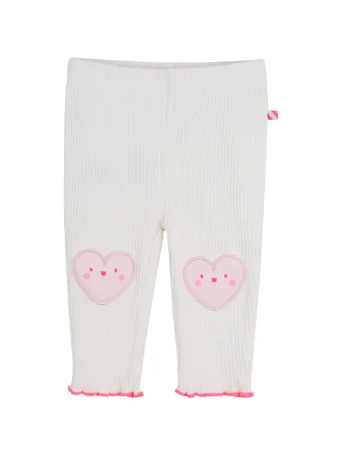 Billieblush ribbed heart-patch leggings