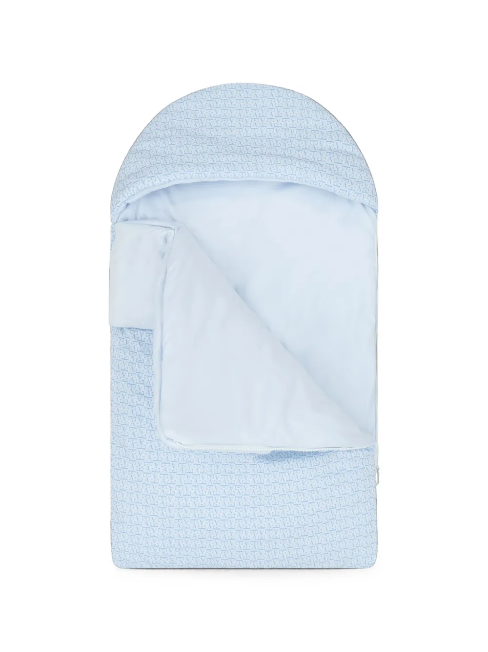 Emporio Armani Kids Slaapzak met monogramprint en capuchon Blauw