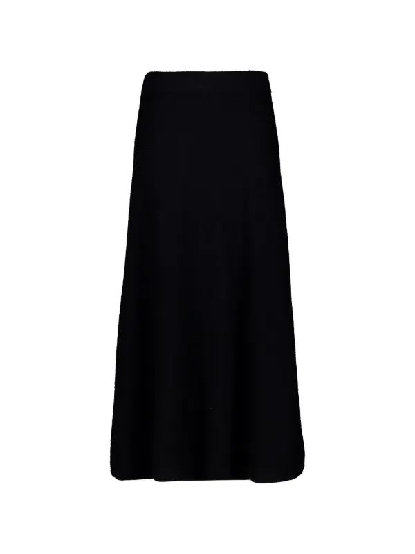 Lisa Yang Tori Knitted Midi Skirt in Black