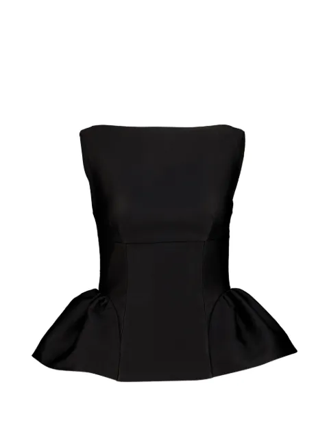 Roland Mouret taffeta gathered-hem top