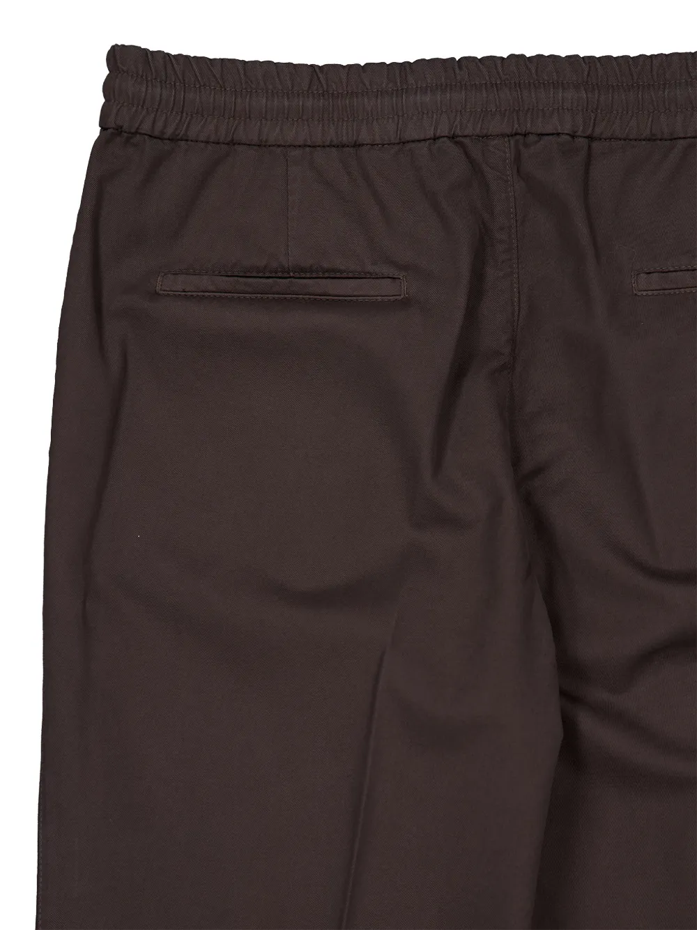 Brunello Cucinelli Katoenen gabardine broek met trekkoord en dubbele plooien Bruin