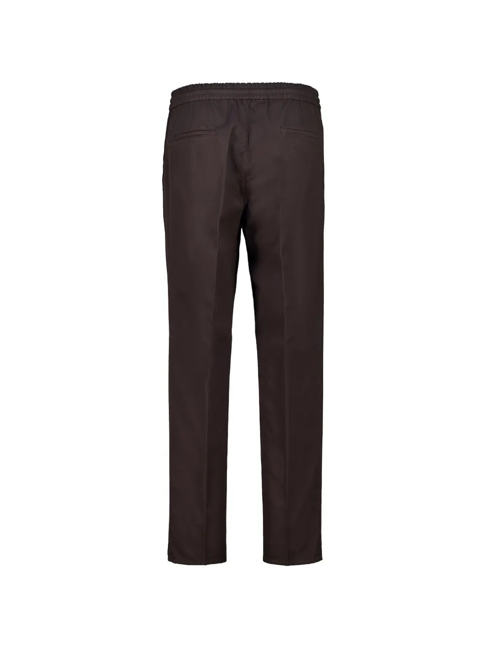 Brunello Cucinelli Katoenen gabardine broek met trekkoord en dubbele plooien Bruin
