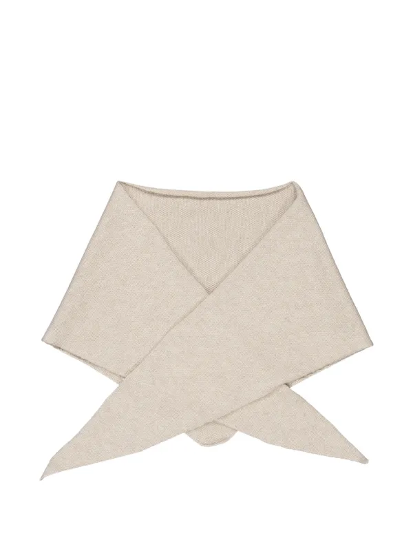Lisa Yang Florianne Triangle Knitted Scarf in Neutrals