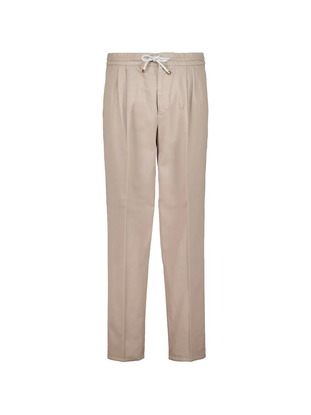 Brunello Cucinelli drawstring pleated cotton trousers - Toni neutri