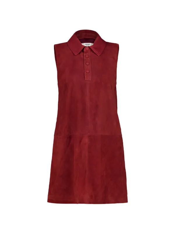 Frame City Suede Mini Dress in Red