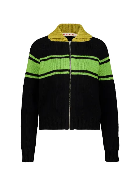 Marni striped zip-up cardigan
