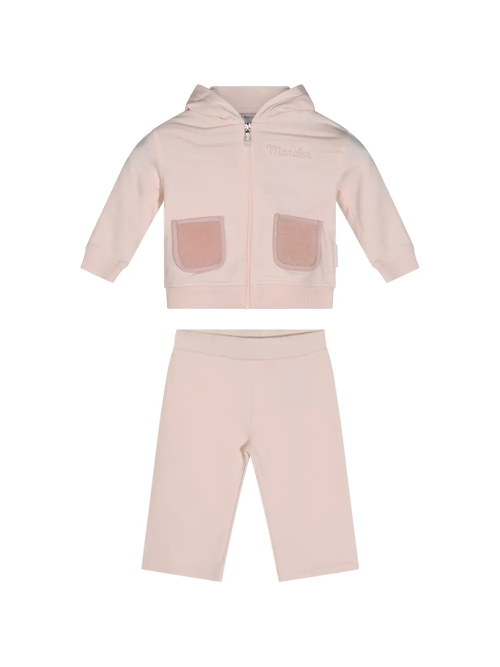 Moncler Enfant Trainingspak met fleece zak en geborduurd logo Roze