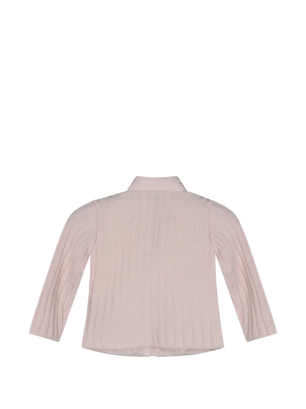 Moncler Enfant quilted panel-ribbed cardigan Roze