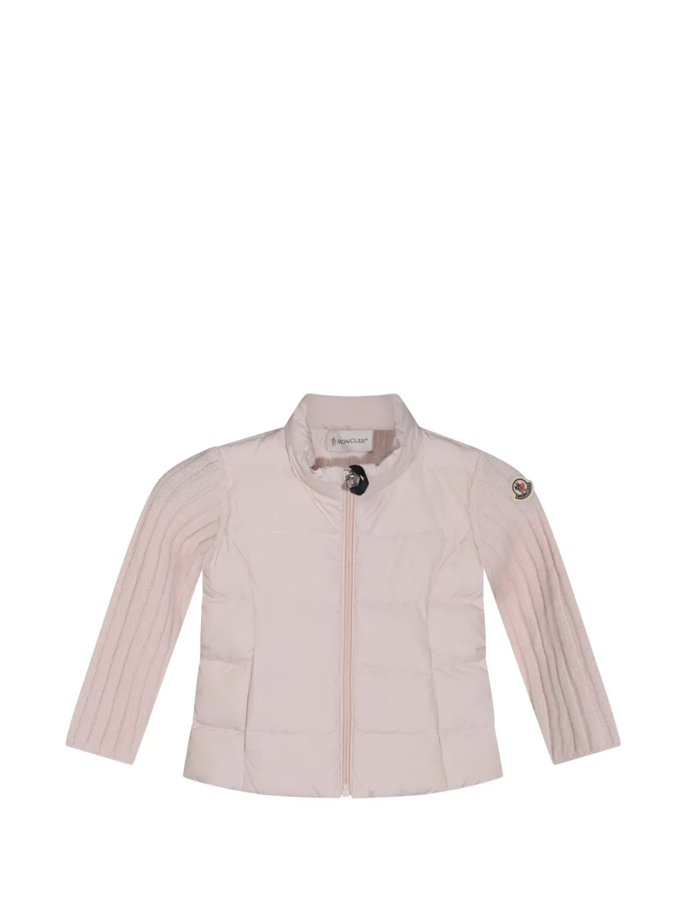 Moncler Enfant quilted panel-ribbed cardigan Roze