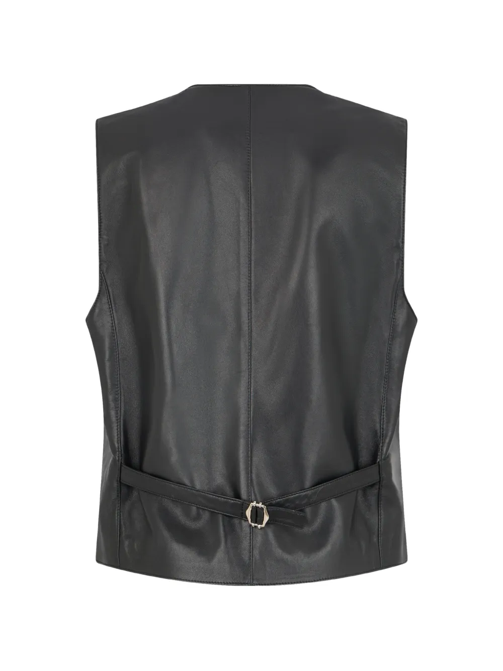 John Richmond Leren gilet met kettingdetail Zwart