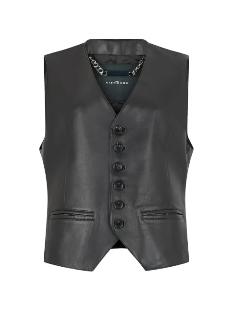 John Richmond chain-detail leather waistcoat