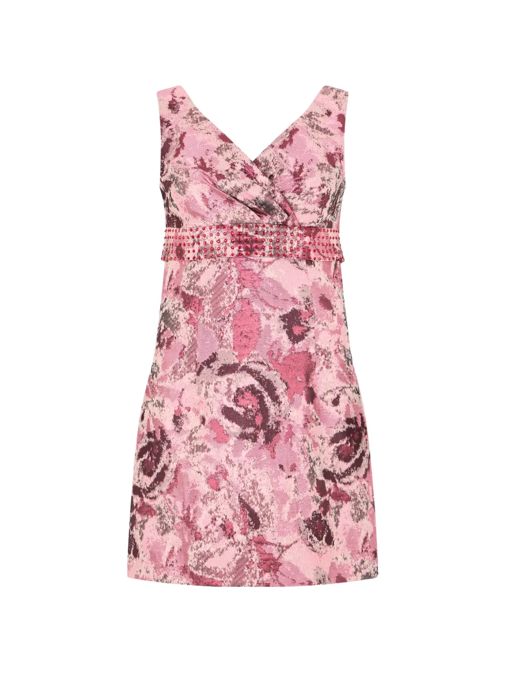John Richmond robe courte à fleurs en jacquard - Rose