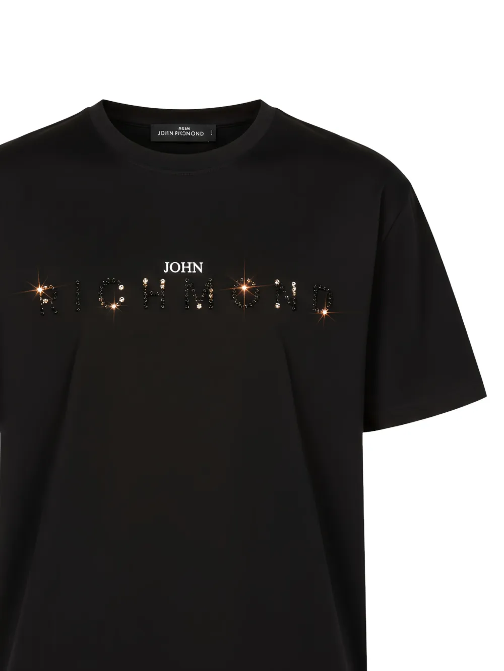 John Richmond T-shirt verfraaid met kristallen Zwart