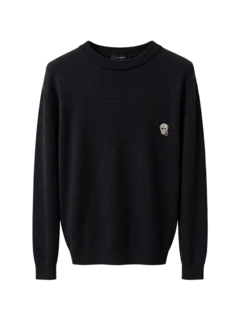 John Richmond skull-patch textured sweater