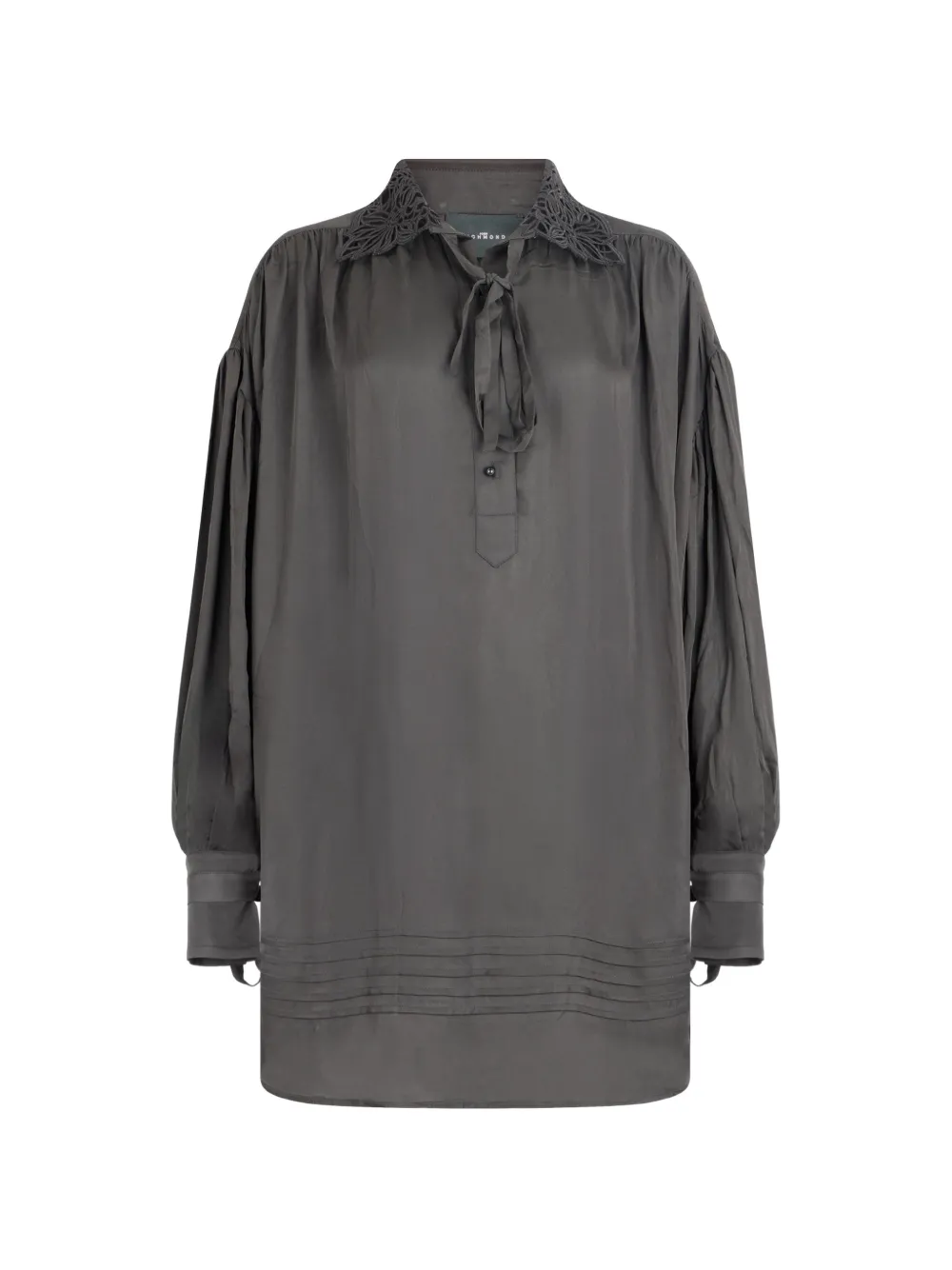 John Richmond Blouse met kanten kraag en gestrikte afwerking Zwart