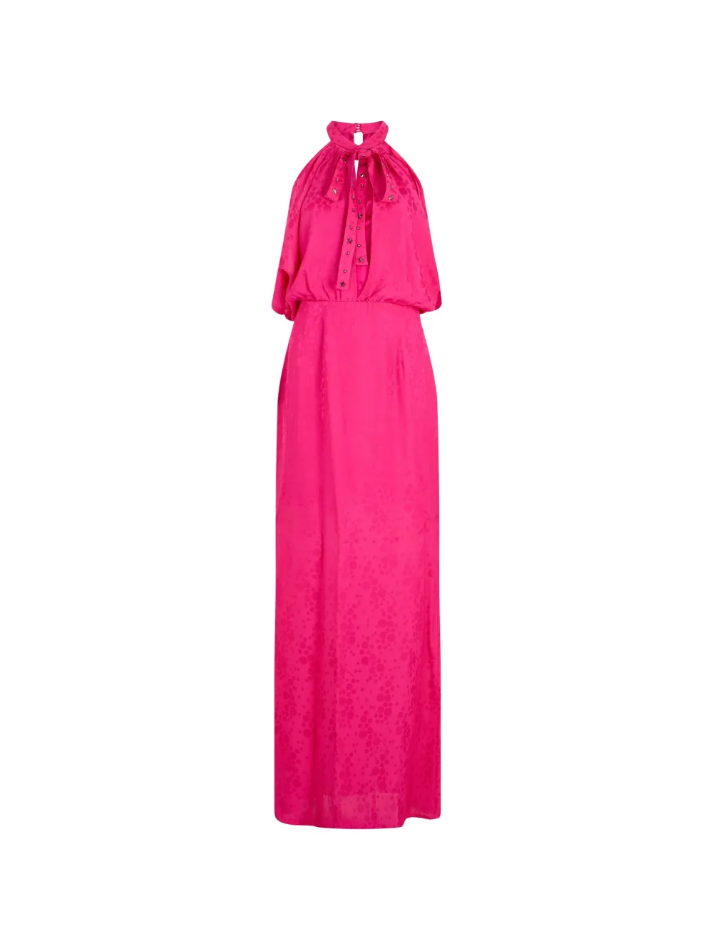 John Richmond Maxi-jurk met jacquard-patroon en strikkraag Roze