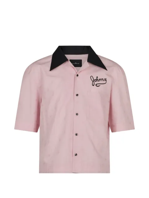John Richmond logo-embroidered contrast-collar shirt