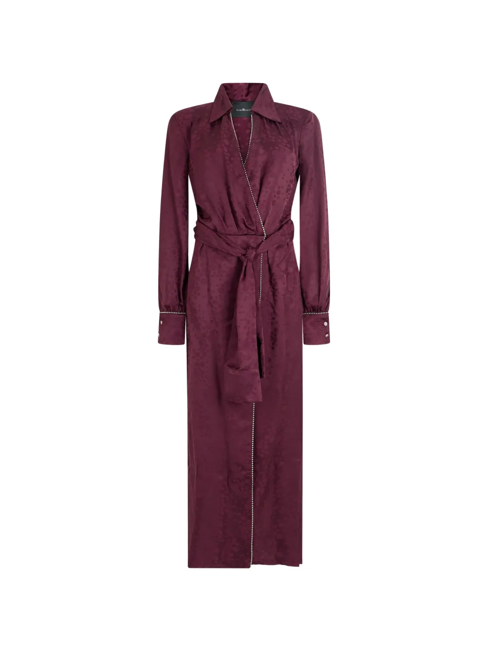 John Richmond jacquard-patterned rhinestone-embellished maxi dress Rood