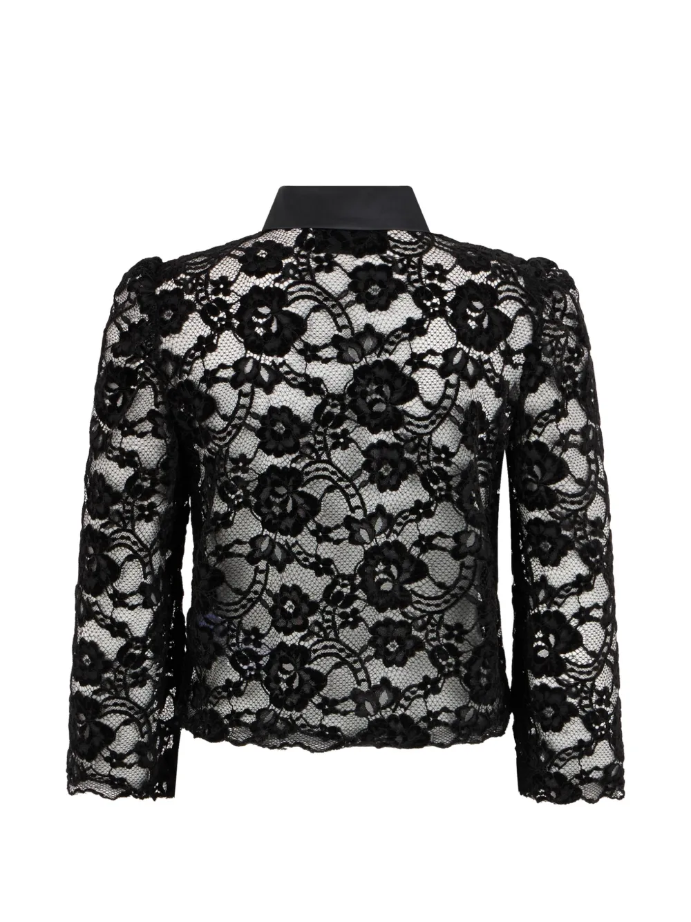 John Richmond Polotop met bloemenkant Zwart