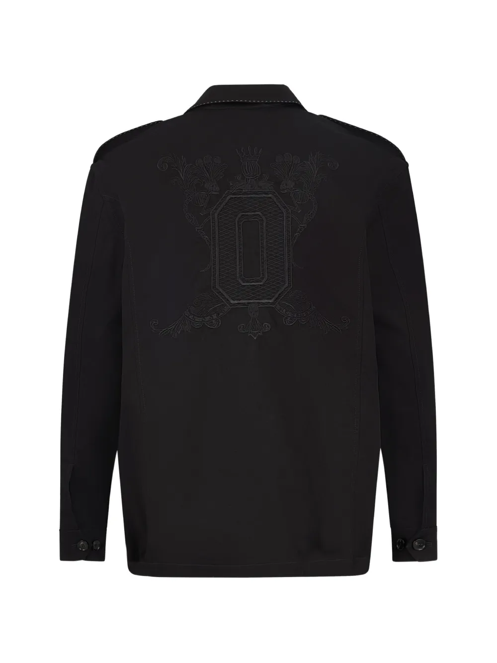 John Richmond Blouse met borduurwerk en ritsdetail Zwart