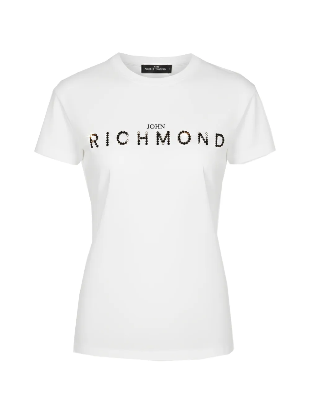 John Richmond T-Shirt mit Kristallen - Weiß
