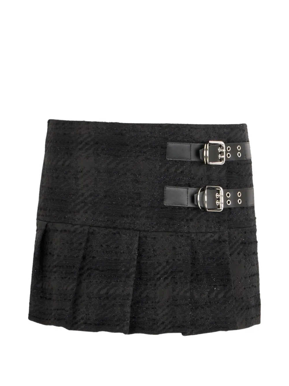 John Richmond Mini-rok met plooien en gesp-detail Zwart