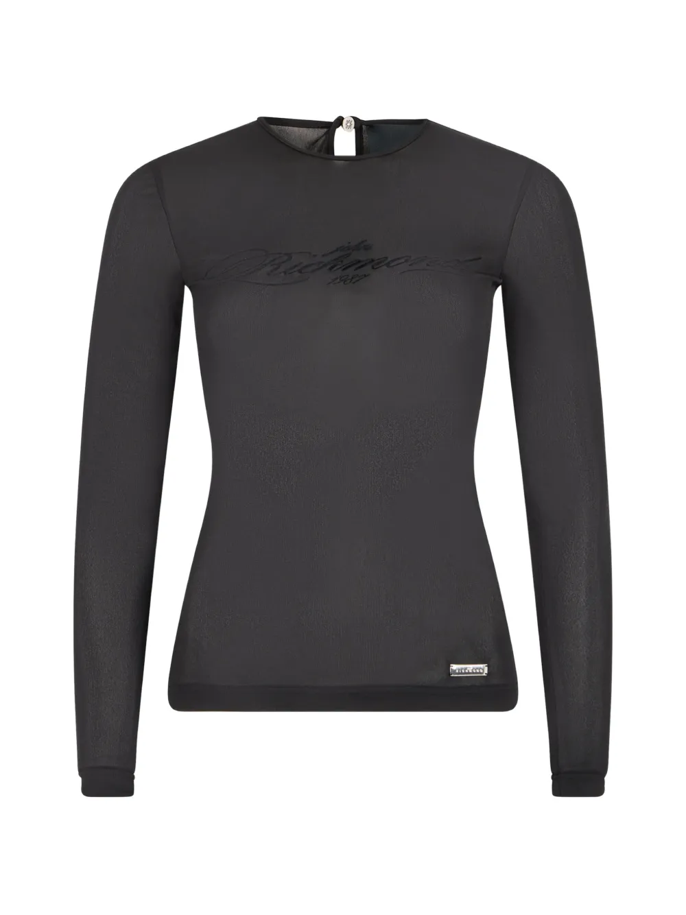 John Richmond Sweater met geborduurd logo en keyhole-detail Zwart