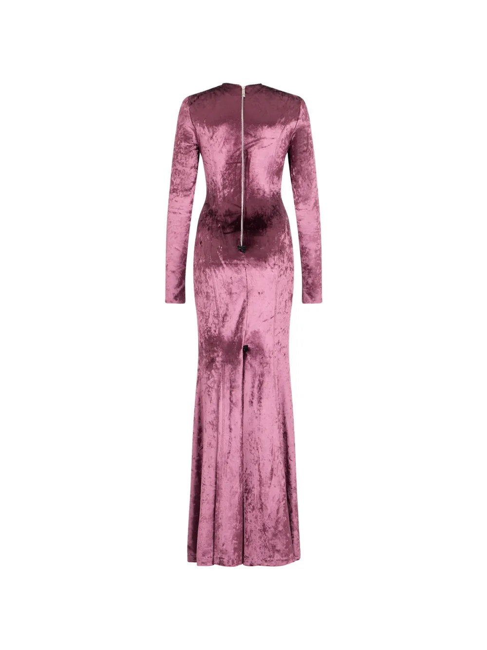 John Richmond Maxi-jurk van kreukelfluweel met lange mouwen Roze