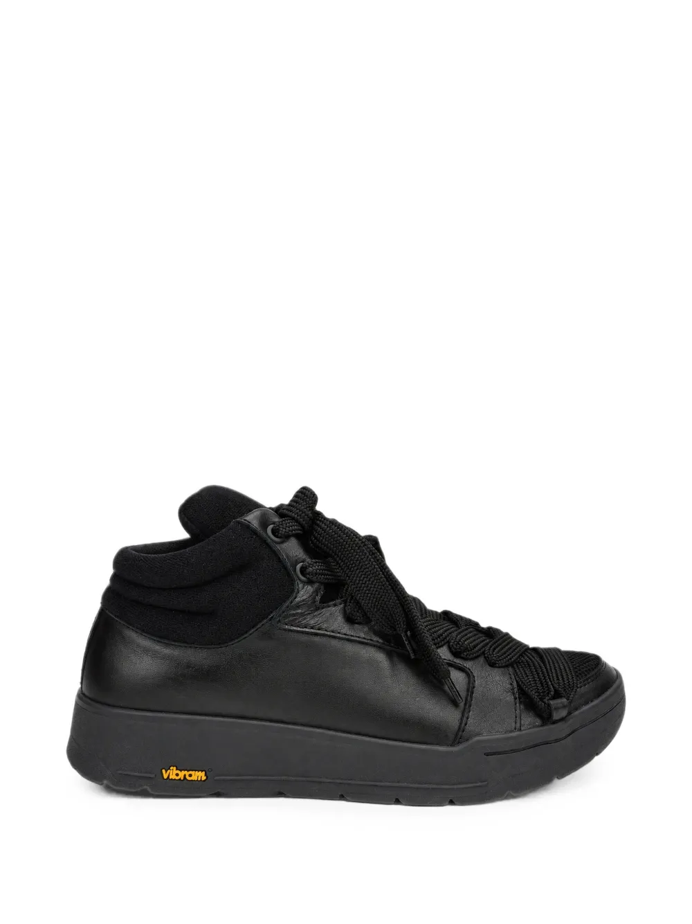 Yohji Yamamoto lace-up leather sneakers - Nero